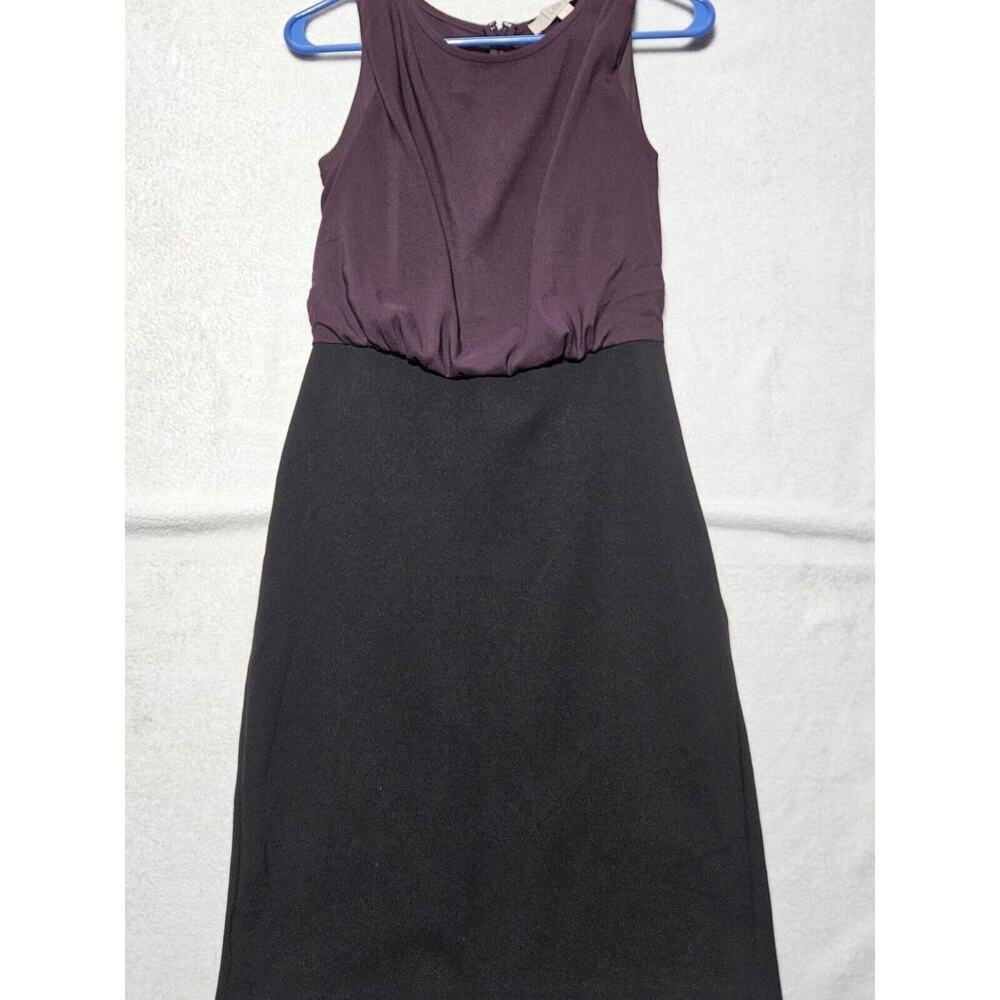 Ann Taylor Loft 2 tone purple and black Solid Work Professional Skirt Size 2